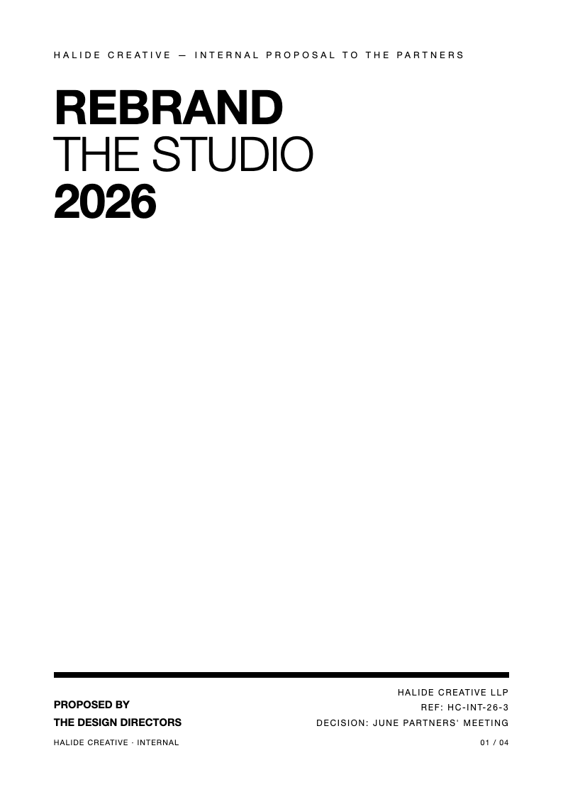 Typographic only company proposal